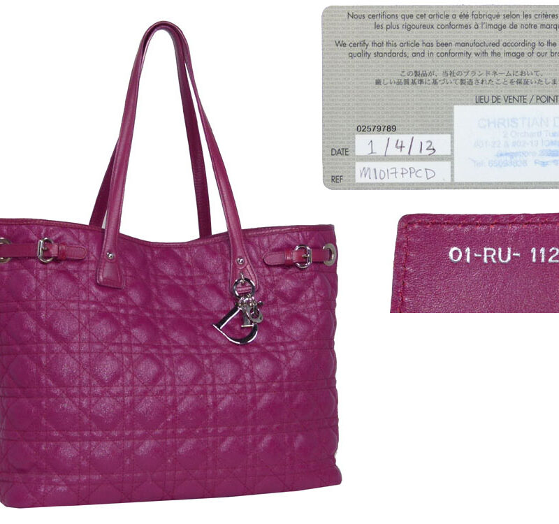 Dior Cherry PVC Canvas Coated Cannage Panarea Tote Medium Document Horizontal Bag-0