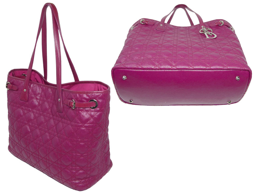 Dior Cherry PVC Canvas Coated Cannage Panarea Tote Medium Document Horizontal Bag-26741