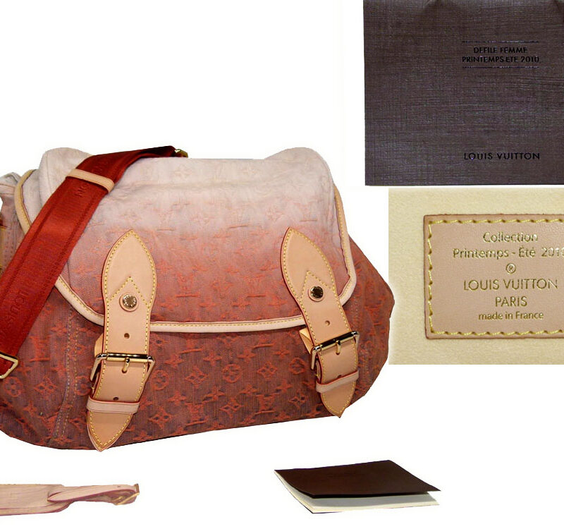 Louis Vuitton M95865 Pink/ Roseo Degraded Monogram Denim Sunrise GM Messenger Bag-0