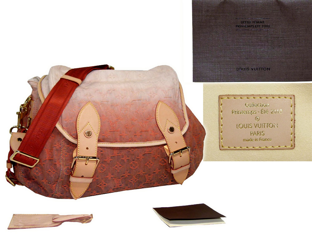 Louis Vuitton M95865 Pink/ Roseo Degraded Monogram Denim Sunrise GM Messenger Bag-0