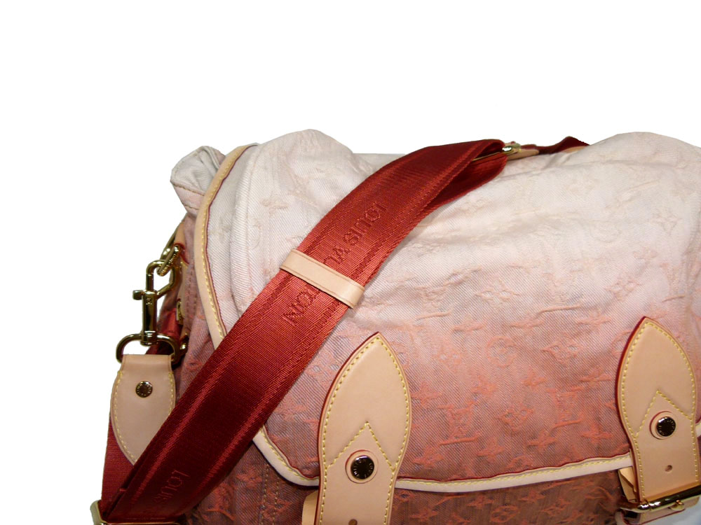 Louis Vuitton M95865 Pink/ Roseo Degraded Monogram Denim Sunrise GM Messenger Bag-26764