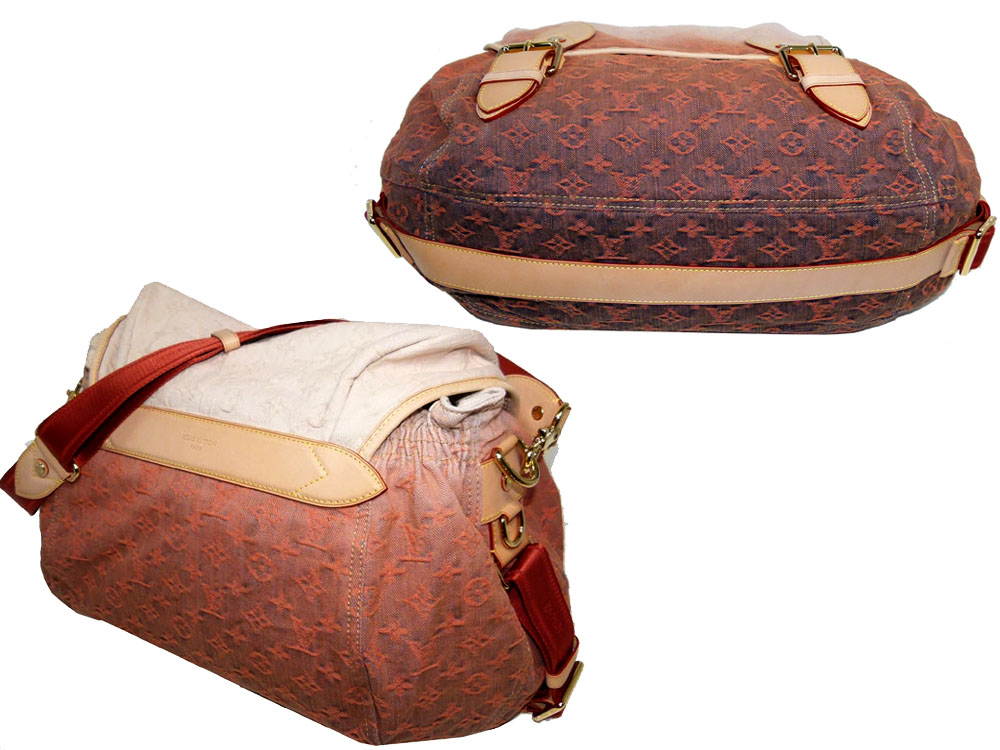 Louis Vuitton M95865 Pink/ Roseo Degraded Monogram Denim Sunrise GM Messenger Bag-26763