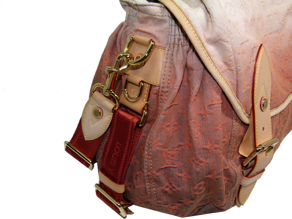 Louis Vuitton M95865 Pink/ Roseo Degraded Monogram Denim Sunrise GM Messenger Bag-26768