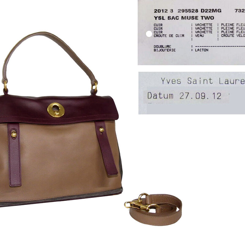 YSL 295528 Tri-color Soft Calf Medium Muse Two Top Handle Bag -0
