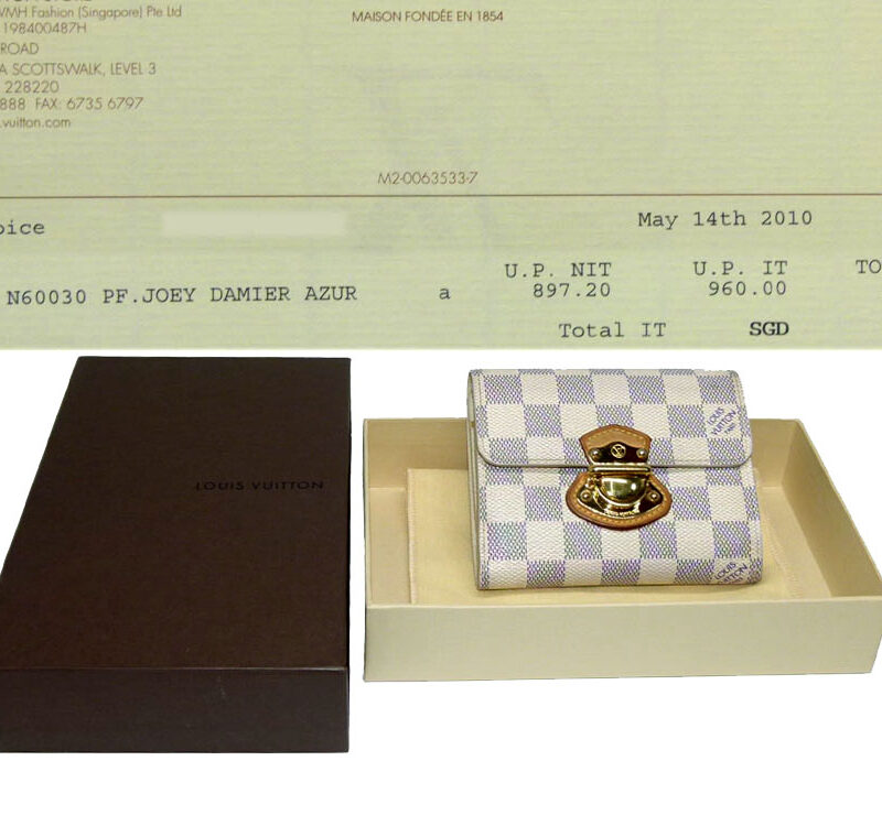 Louis Vuitton N60030 Damier Azur Canvas Joey Wallet-0