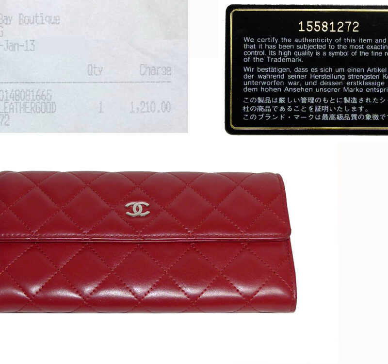 Chanel 15581272 Red Calf Classic 12 Cards Long Wallet-0