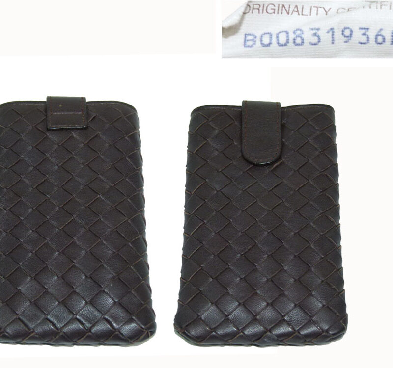 Bottega Veneta Brown Woven Handphone/ Iphone Pouch-0