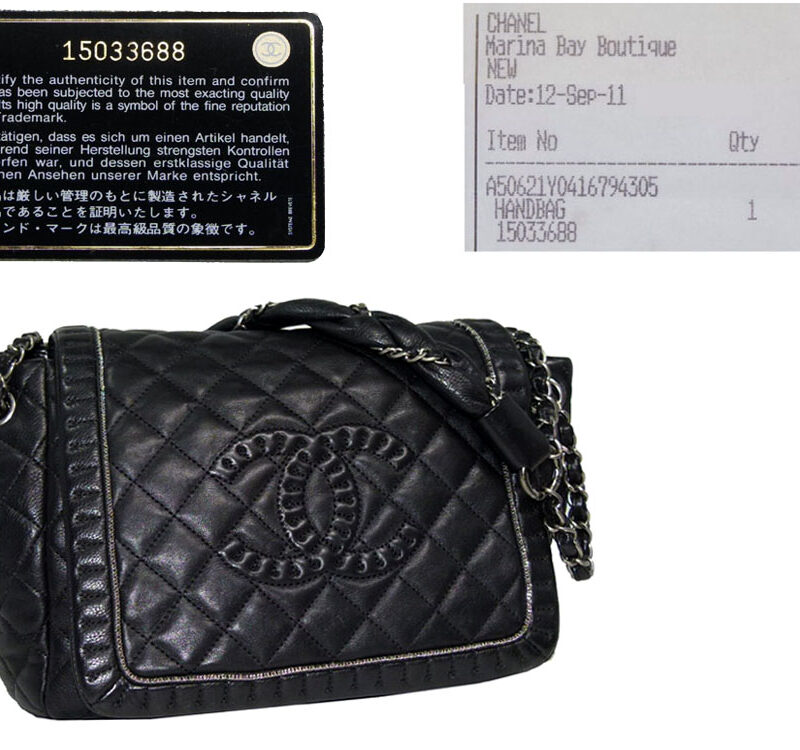 Chanel A50621Y 1503688 Black Distressed Quilted Leather Large Accordion Flap-0