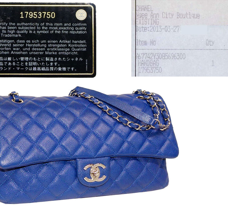 Chanel 17953750 13S Blue Fonce Caviar Easy Flap Bag Silver Hardware-0