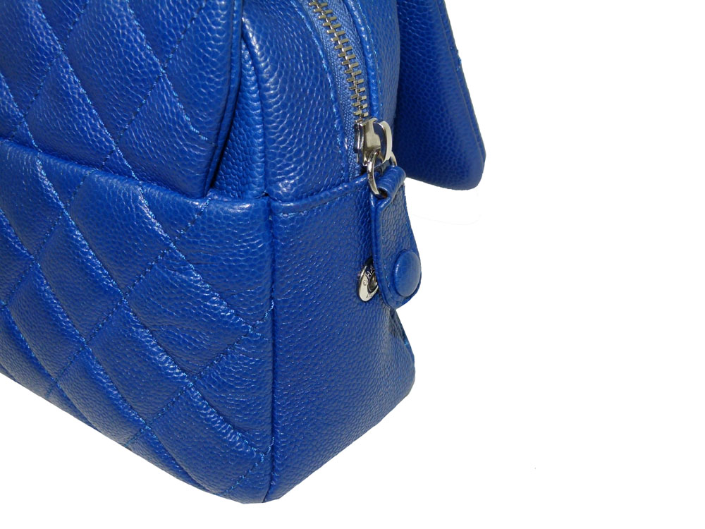 Chanel 17953750 13S Blue Fonce Caviar Easy Flap Bag Silver Hardware-27175