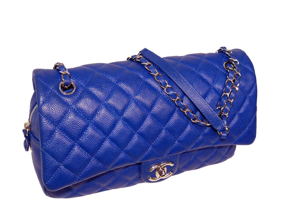 Chanel 17953750 13S Blue Fonce Caviar Easy Flap Bag Silver Hardware-27172