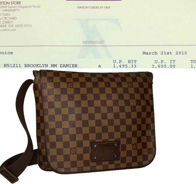 Louis Vuitton N51211 Damier Brooklyn MM Messenger Bag-0