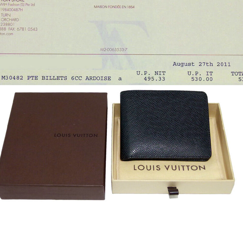 Louis Vuitton M30482 Taiga Grey 6 Cards Wallet-0