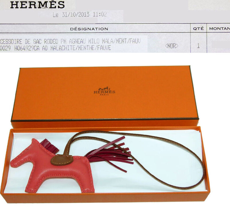 Reserved ! Hermes Rodeo PM Charm Rose Jaipur / Fauve / Rubis -0
