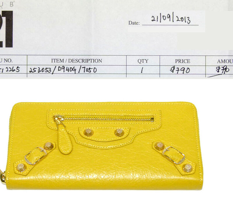 Balenciaga 253053 Citrus Lemon Giant 12 Money Zippy Wallet Gold Hardware-0