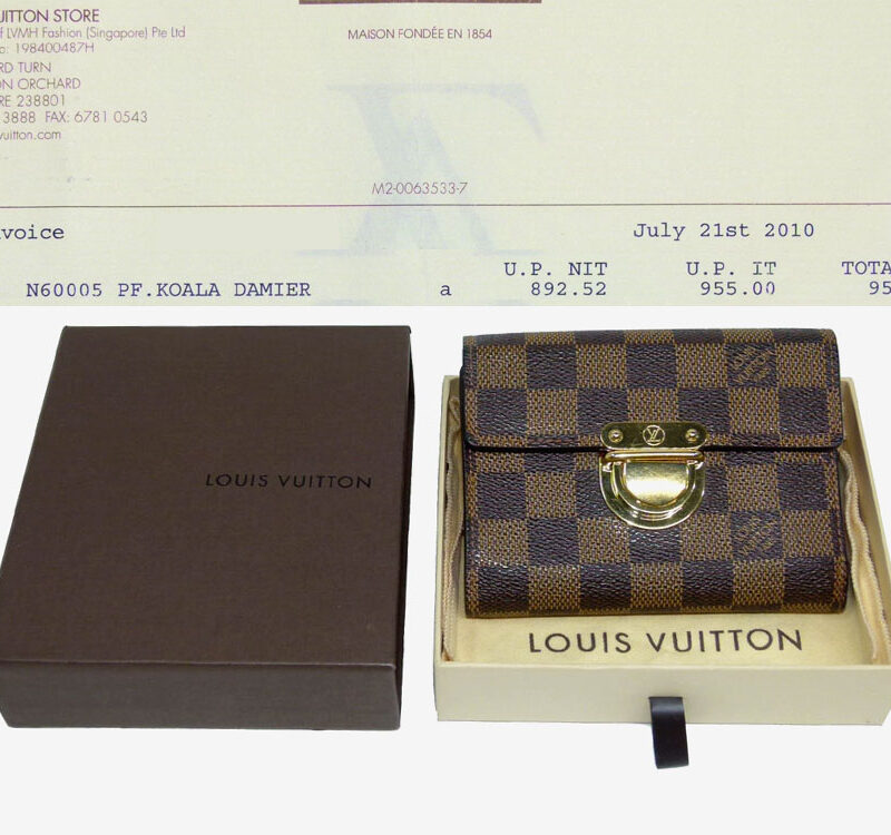 Louis Vuitton N60005 Damier Canvas Koala Wallet -0