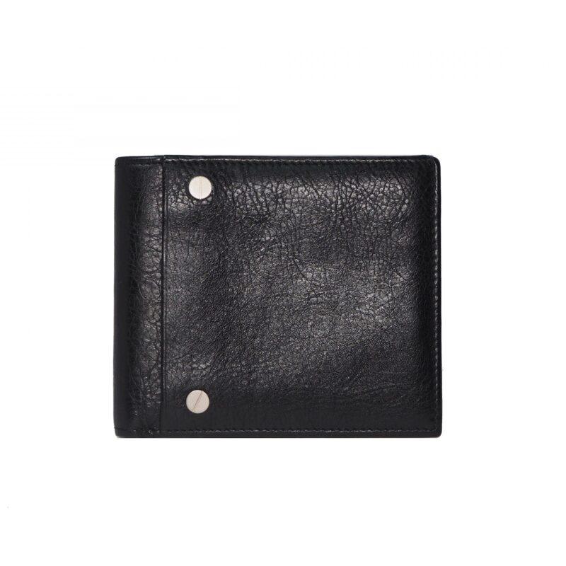 Balenciaga 286089 Black Distressed Men Screws 8 Cards Wallet-0