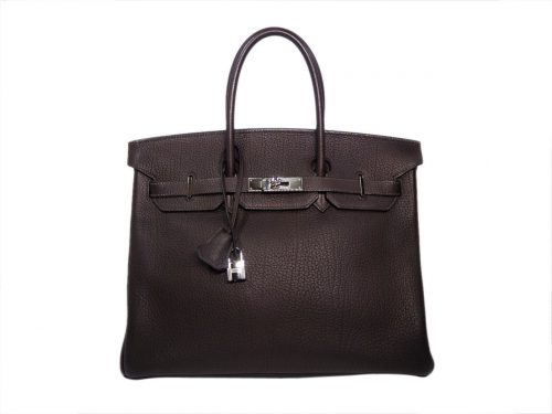 Hermes Birkin 35 Ebene Fjord Leather H Stamp Palladium Hardware-0