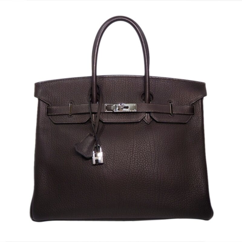 Hermes Birkin 35 Ebene Fjord Leather H Stamp Palladium Hardware-0