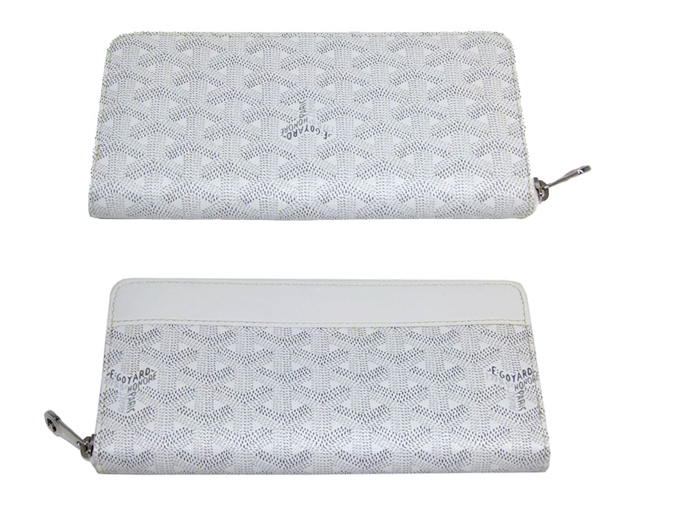 Goyard White/Yellow Interior Signature Logo Matignon APM Zip GM Passport / Long Wallet-27834