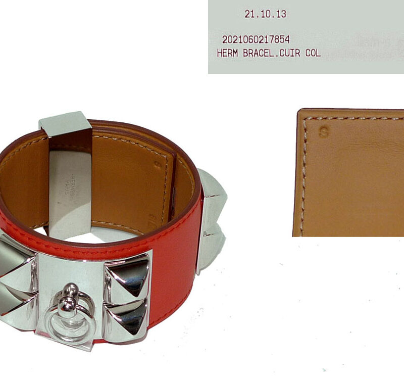 Hermes Collier De Chien CDC Capucine SHW Q Stamp S Size Bracelet-0