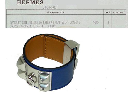 Hermes Collier De Chien CDC Blue Swift Blue Sapphire S Size PHW -0