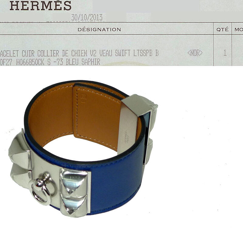 Hermes Collier De Chien CDC Blue Swift Blue Sapphire S Size PHW -0