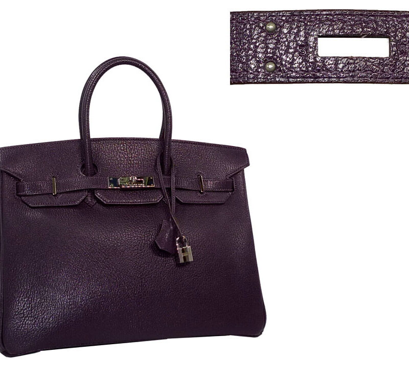 Hermes Resin Chevre / Coromandel Birkin 35 H Stamp Palladium Hardware-0
