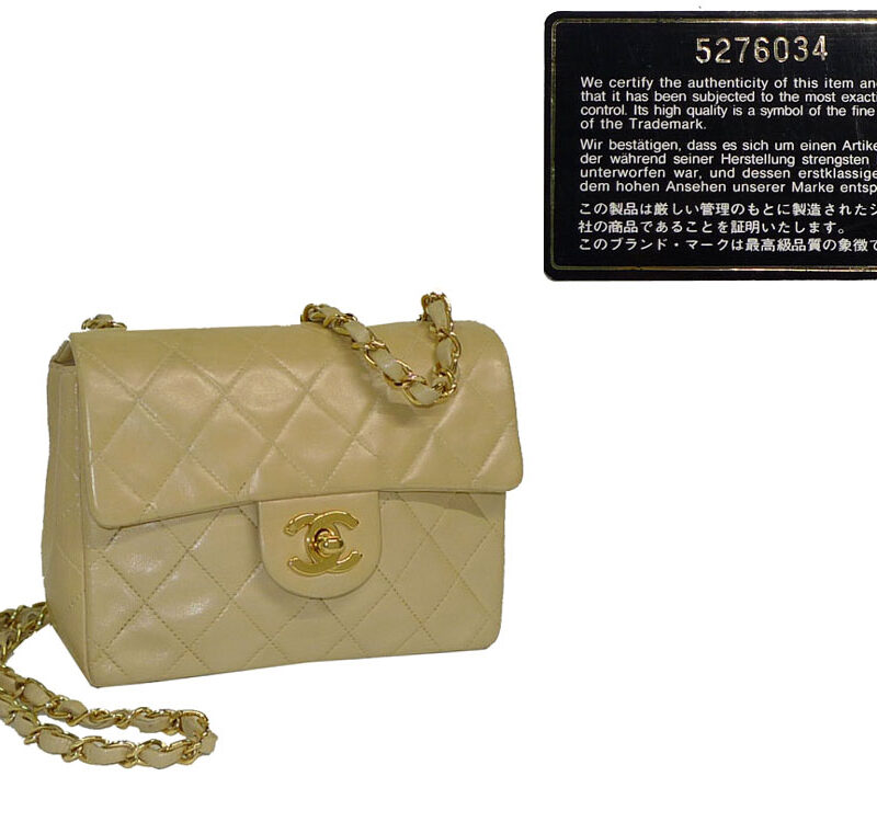 Chanel 5276034 Beige Lambskin Small Classic Flap Bag-0