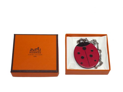 Hermes Red Lady Bird Bag Charm/ Key Holder-0