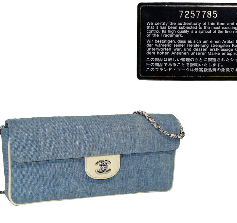 Chanel 7257785 Denim blue East West Chocolate Bar-0