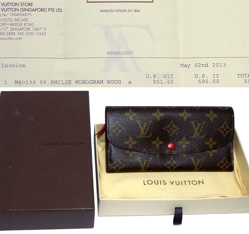 Louis Vuitton M60136 Red Long Emilie Wallet-0