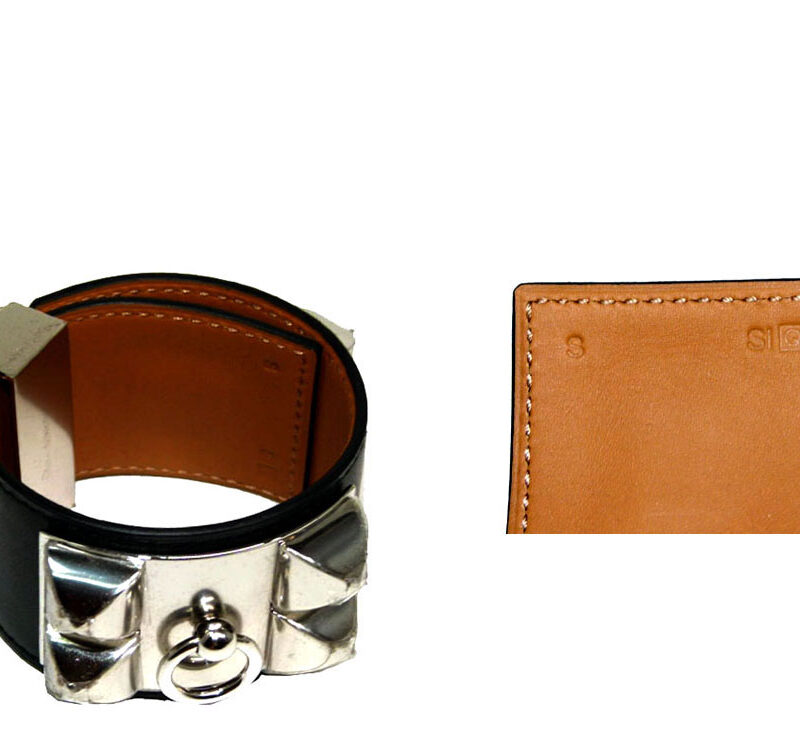 Hermes Black Chamonix Collier De Chien (CDC) with Silver Hardware 'Q' Stamp Size S-0