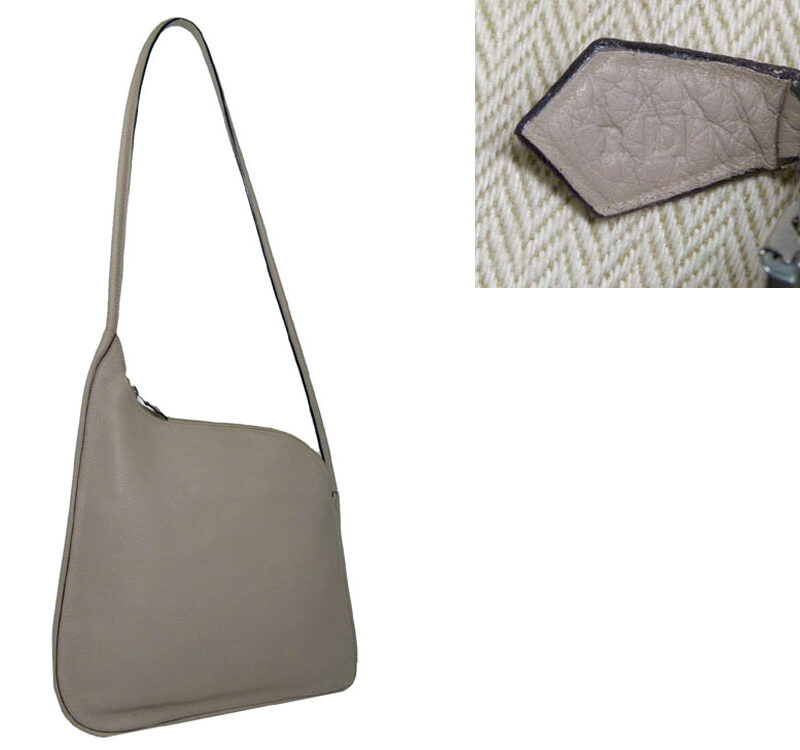 Hermes Vintage Gris Tortourelle Clemence D Stamp Flat Messenger for Unisex-0