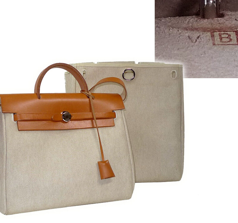 Hermes Herbag B Stamp Natural Calf 3-in-1 Sand Canvas Backpack/ Tote/ Shoulder Bag with Palladium Hardware-0