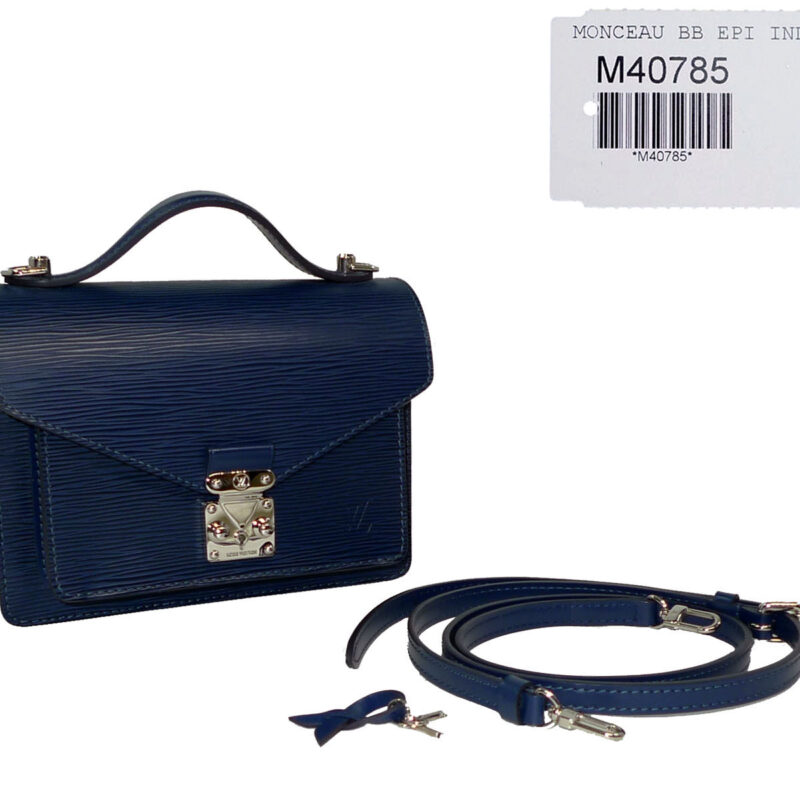 Louis Vuitton Indigo Blue M40785 Epi Leather Monceau BB Messenger Bag-0