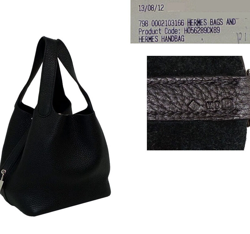 Hermes Picotin PM Black in 'P' Stamp Clemence Leather Tote-0