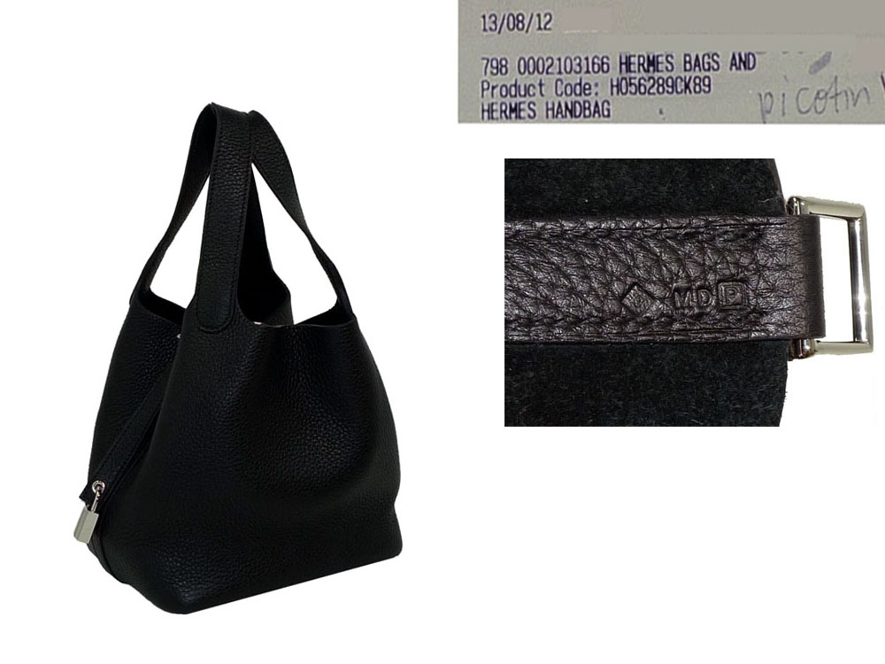 Hermes Picotin PM Black in 'P' Stamp Clemence Leather Tote-0