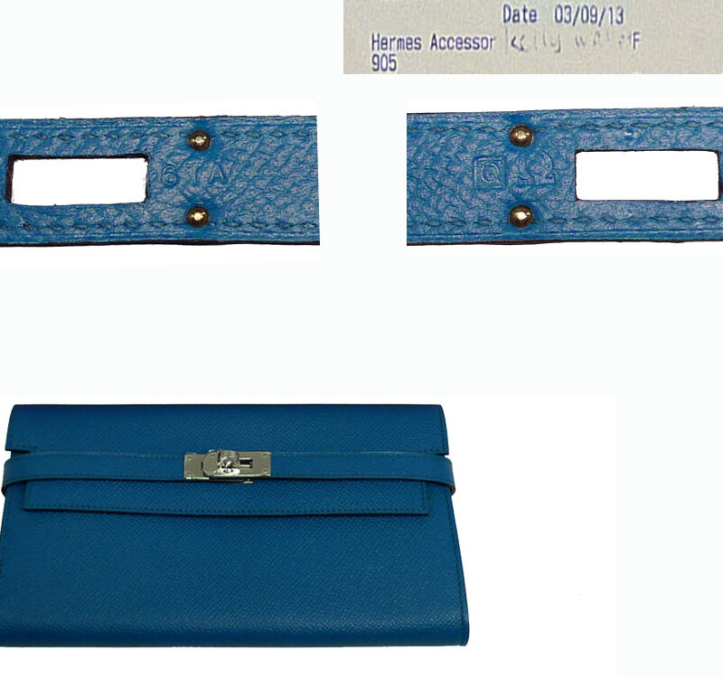 Hermes Kelly Wallet Bleu Izmir Epsom Q Stamp Palladium Hardware-0