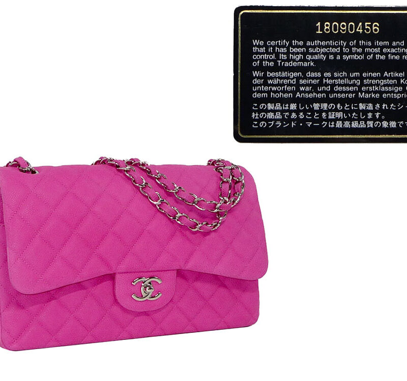 Chanel 18090456 Candy Pink Caviar Jumbo Classic Double Flap Silver Hardware -0