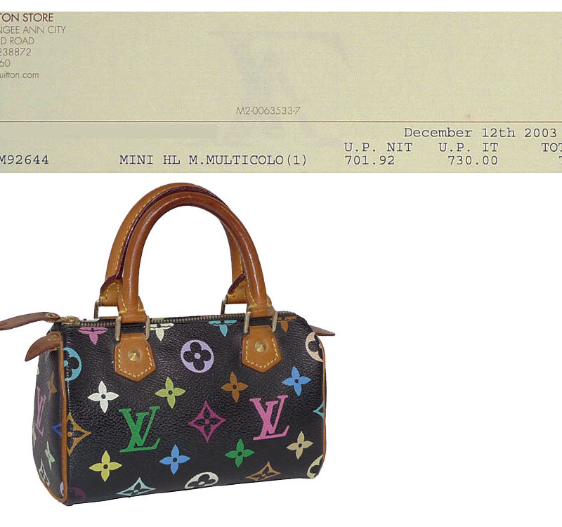 Louis Vuitton M92644 Monogram Multicolor Black Mini HL Tote Bag-0