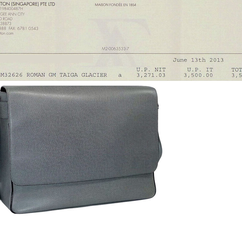 Louis Vuitton M32626 Roman GM Taiga Glacier (FO0122)-0