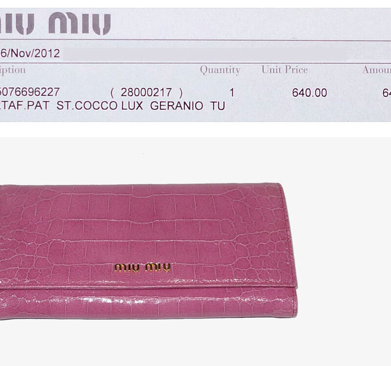 Miu Miu Pink Croco Embossed 12 Cards Long Wallet-0