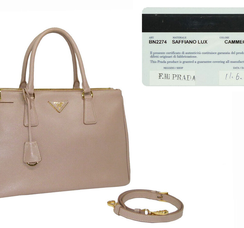 Prada BN2274 Cammeo Saffiano Lux Mini Tote with Strap -0