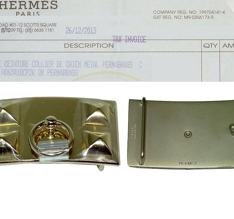 Hermes CDC Collier De Chien Buckle 32mm Gold Hardware with 80cm, 85cm, 90cm and 95cm Optional Size of Reversible Leather Belt -0