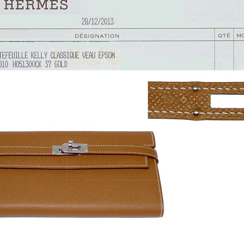 Hermes Kelly Wallet Gold Epsom Q Stamp Palladium Hardware-0