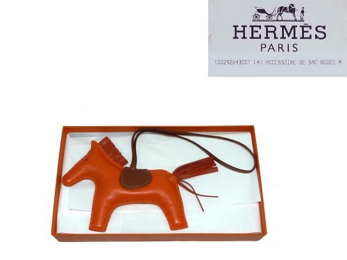 Hermes Rodeo MM Feu/ Fauve Duo Color Bag Charm-0