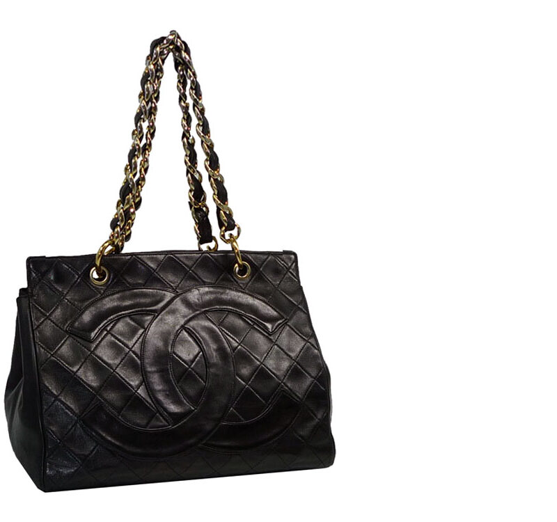 Chanel 3343520 Black Vintage Lambskin Quilted CC Document GHW-0
