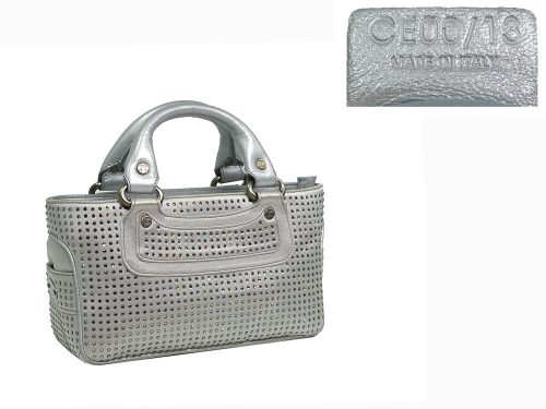 Celine Crystal Satin Silver Mini Boogie Limited Collection -0