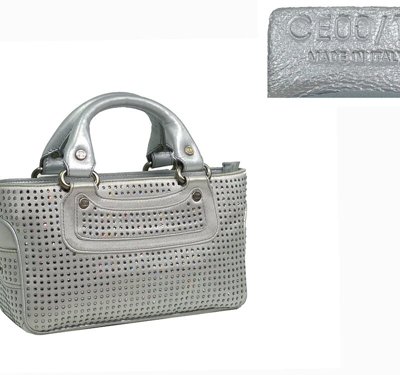 Celine Crystal Satin Silver Mini Boogie Limited Collection -0